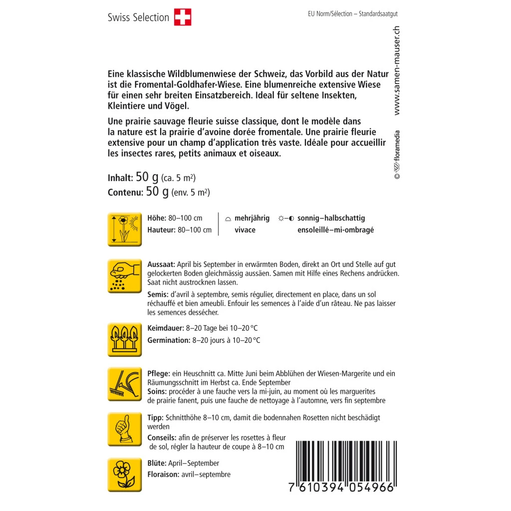 Wildblumenwiese 'Swissflora' Blumenmischung Samen 4 Wildblumenwiese 'Swissflora' Blumenmischung Samen – Bild 2