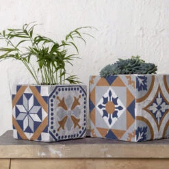 ESSCHERT DESIGN Portugiesischer Kacheln Blumentopf