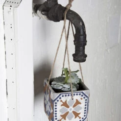 ESSCHERT DESIGN Portugiesischer Kacheln Hänge- Blumentopf -Saemereien portugiesischer kacheln haenge blumentopf10