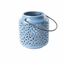 ESSCHERT DESIGN Windlichter Sortiment Von 3 Stück -Saemereien windlichter in blautoene sortiment von 3 stueck7